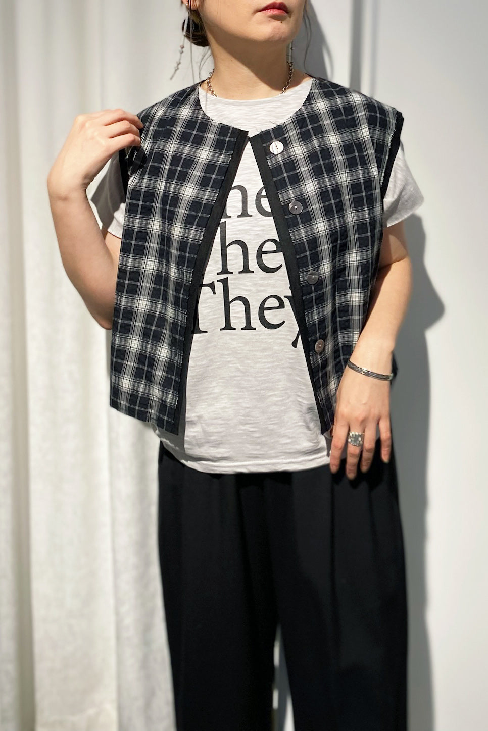 CHIGNON (シニヨン) チェックノースリーブベスト 4753-323kk