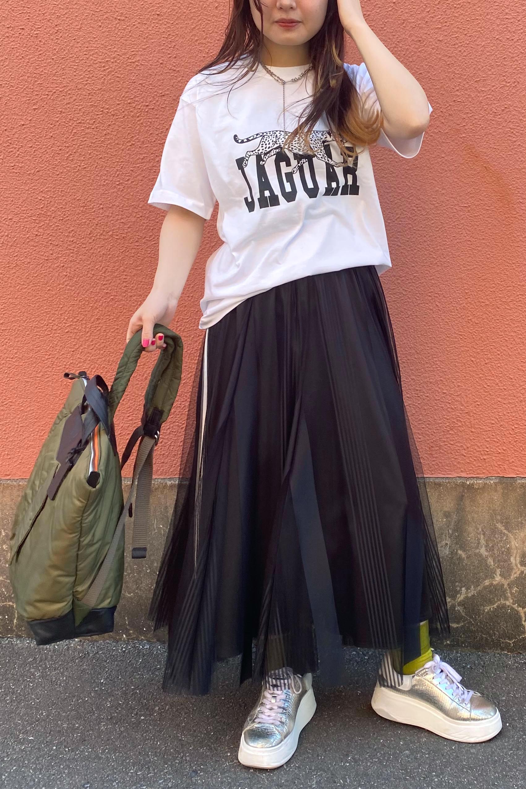 MONiLE (モニーレ) ストライプチュールサイドラインスカート 002729 ブラック