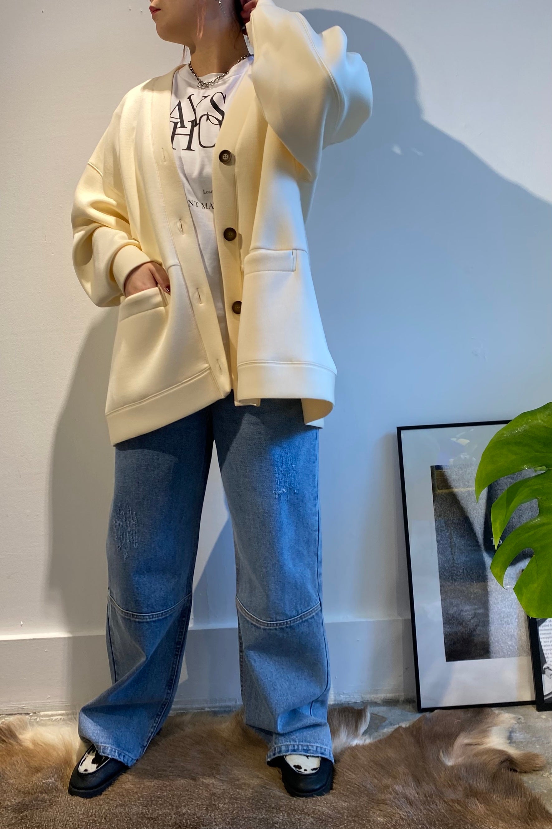スポンディッシュジャージーカーディガン