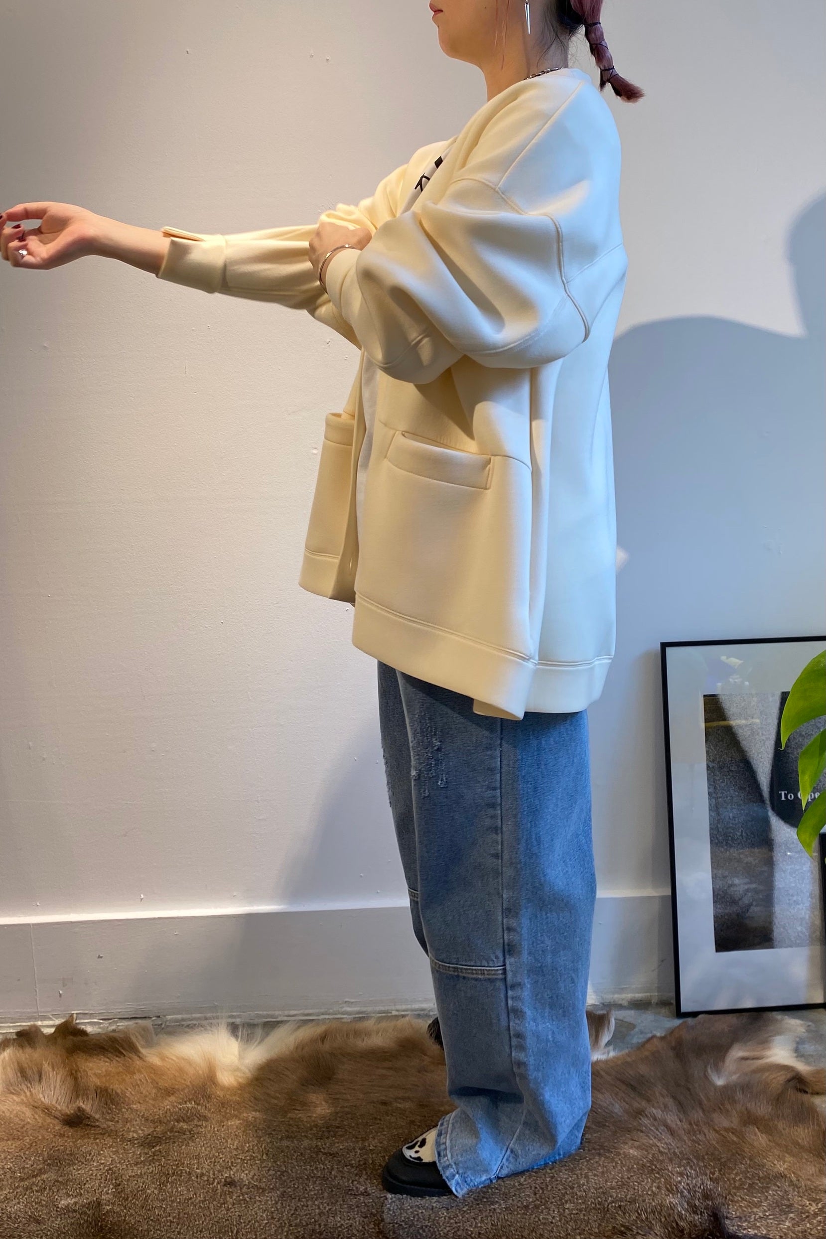 スポンディッシュジャージーカーディガン