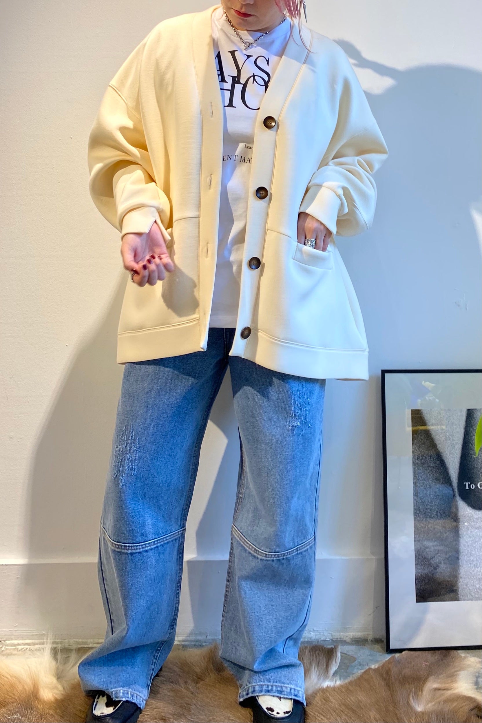 スポンディッシュジャージーカーディガン