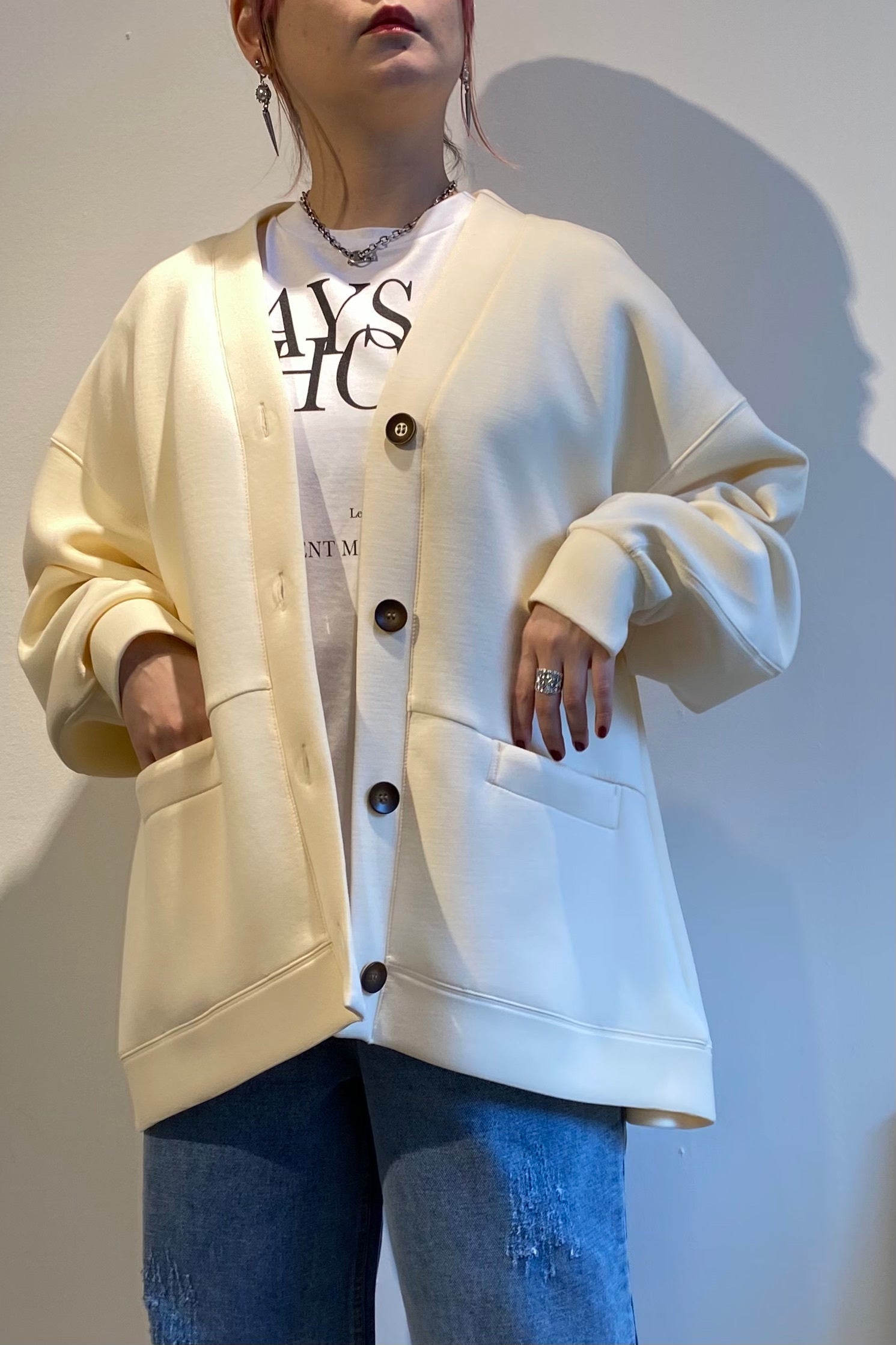 スポンディッシュジャージーカーディガン