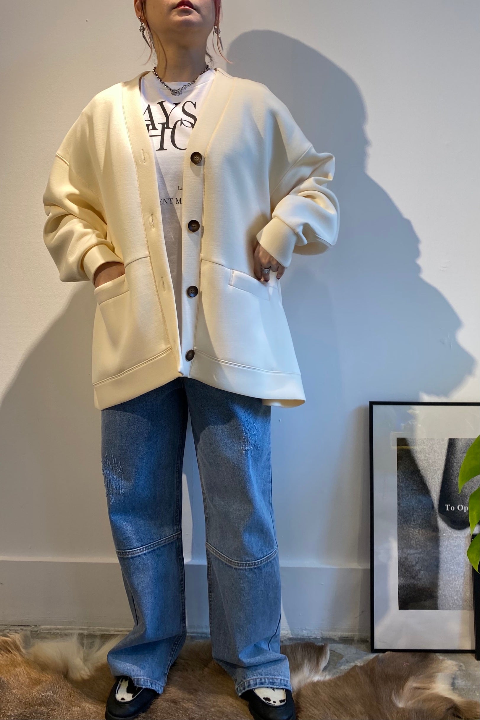 スポンディッシュジャージーカーディガン