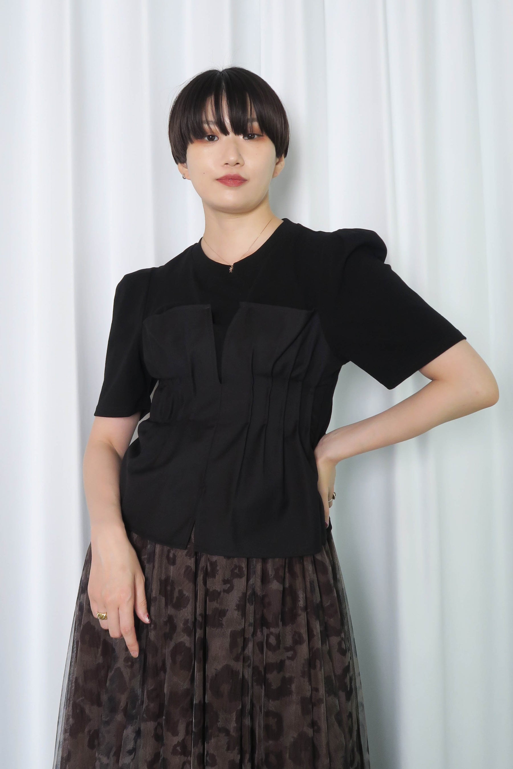 MICALLEMICALLE ( ミカーレミカーレ ) ビスチェレイヤードTシャツ トレンド レディース