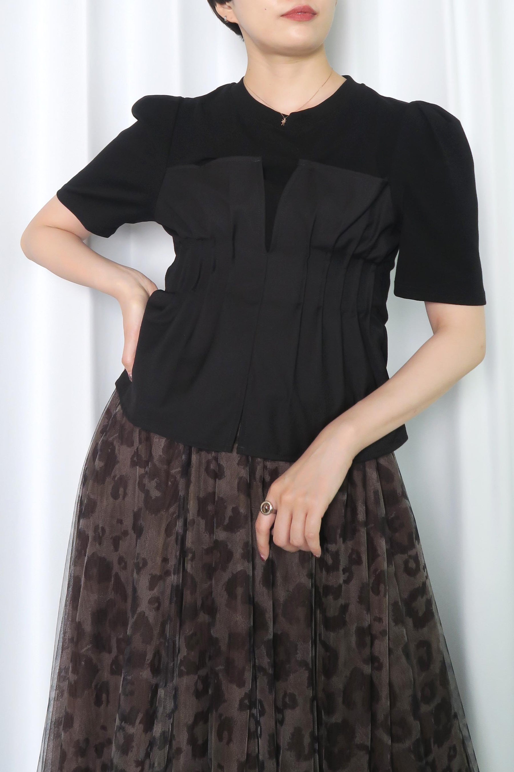 MICALLEMICALLE ( ミカーレミカーレ ) ビスチェレイヤードTシャツ トレンド レディース