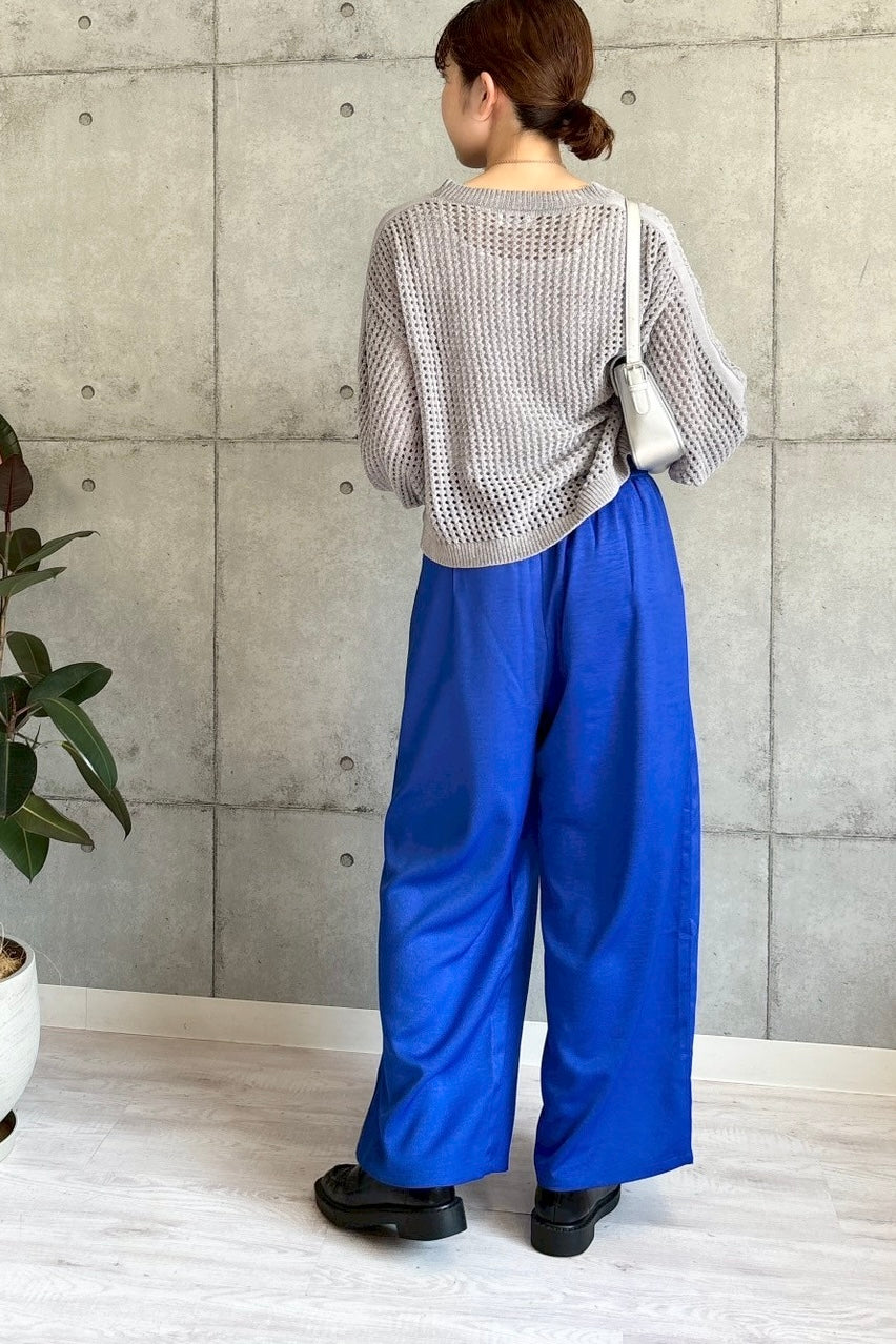 袖ラインモールメッシュニット