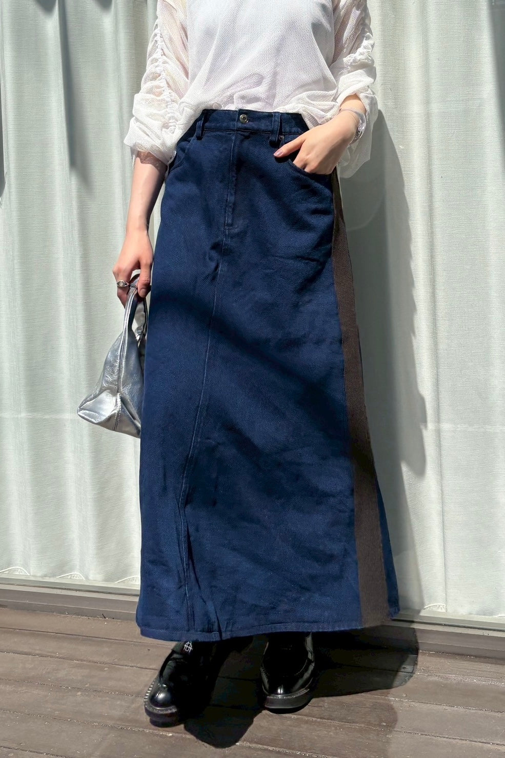 ニットライン切替スカート
