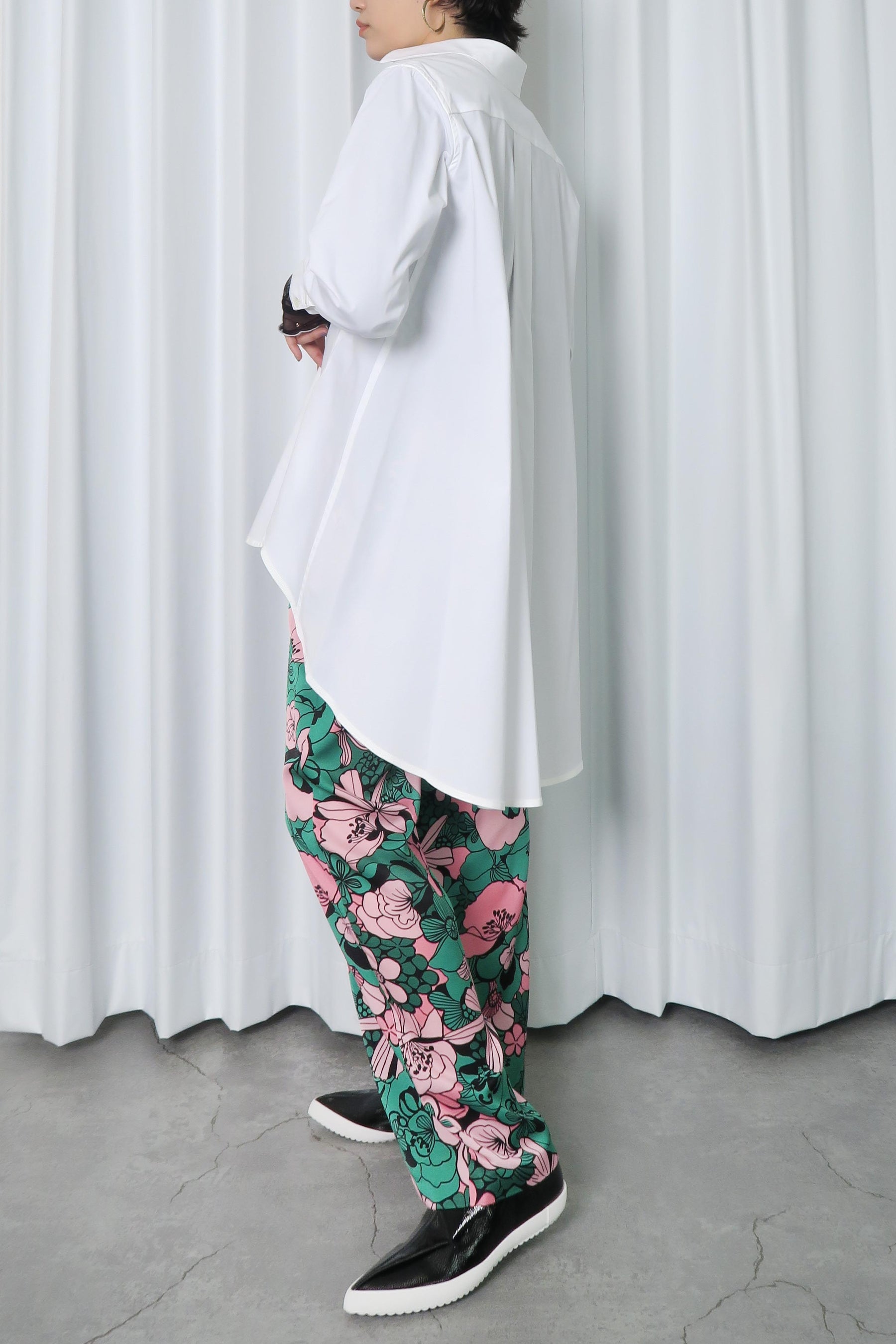 Aラインロングシャツ
