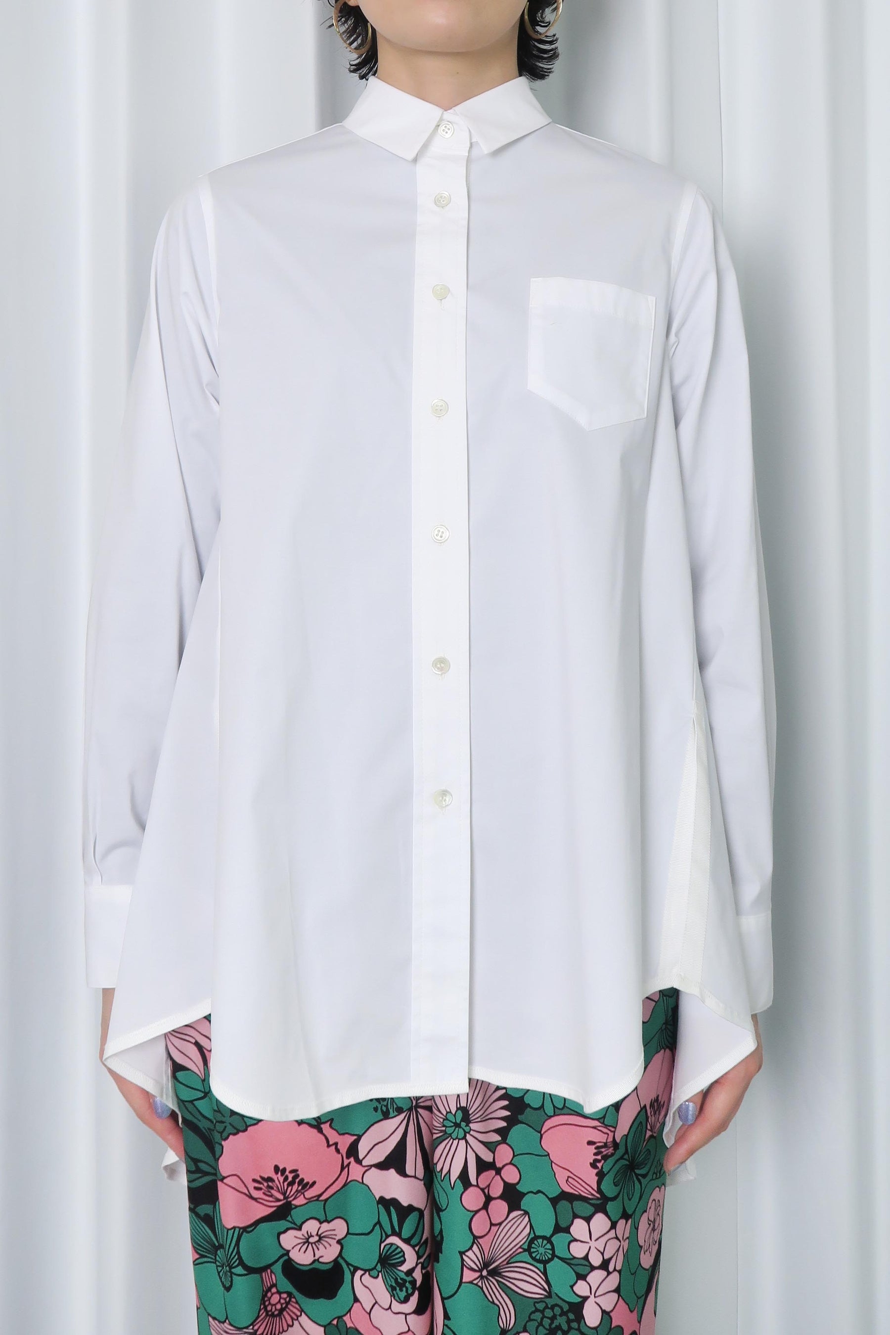 Aラインロングシャツ