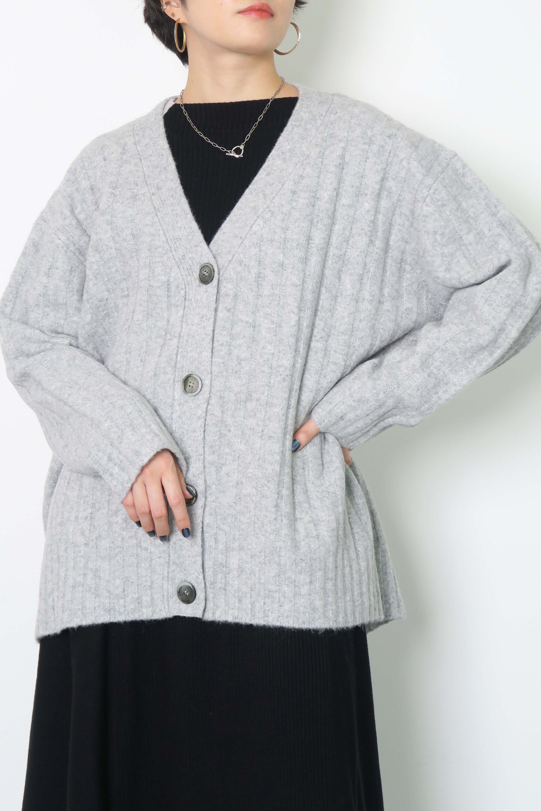 Torrazzo Donna(トラッツォ ドンナ) ワイド リブ カーディガン
