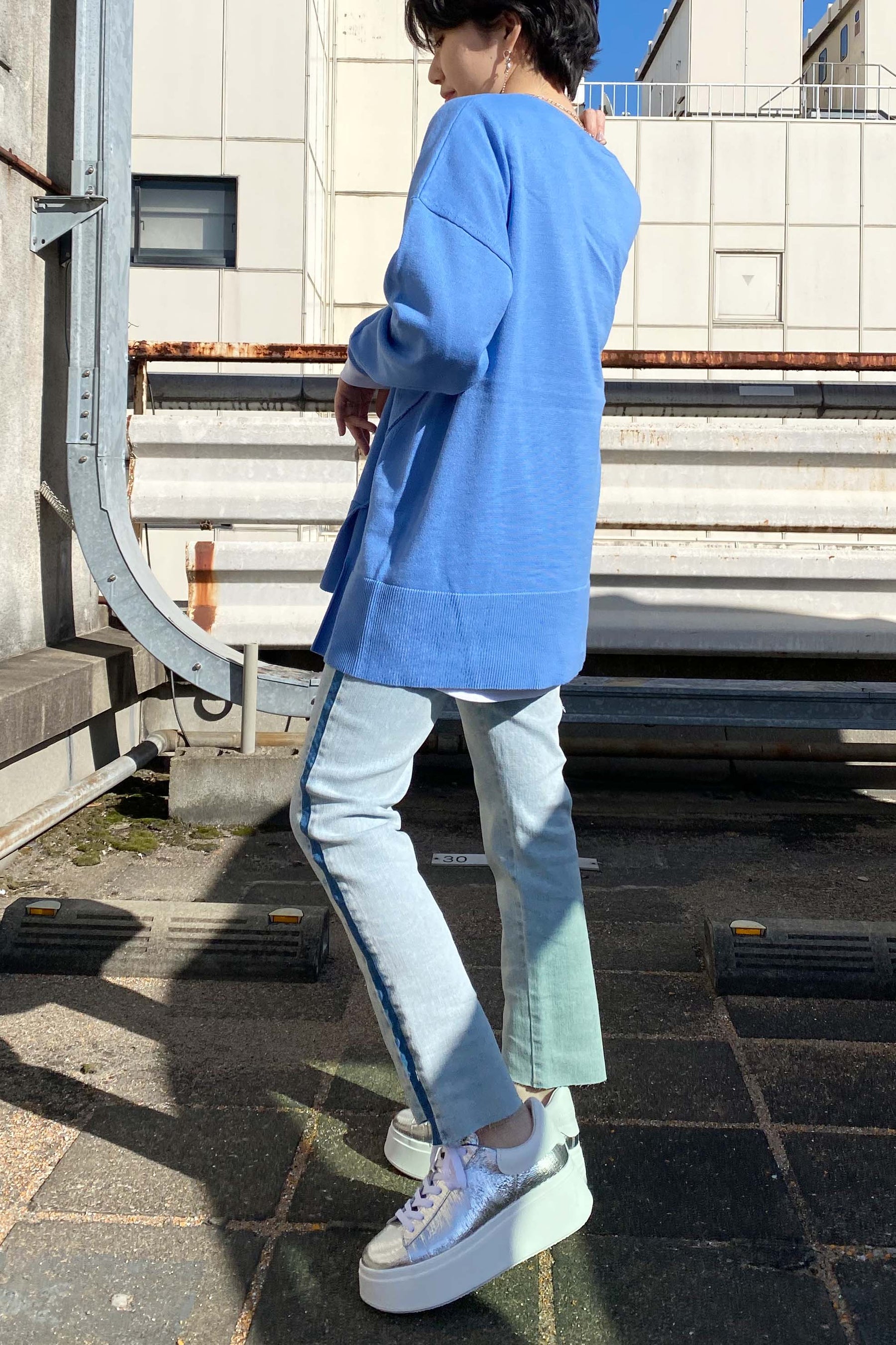 サイドラインスキニーデニムパンツ