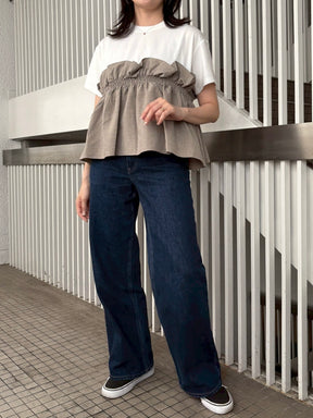 麻ビスチェドッキングTシャツ
