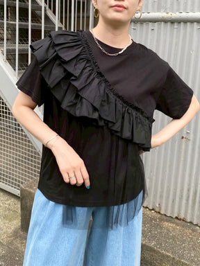 フリルチュールドッキングTシャツ
