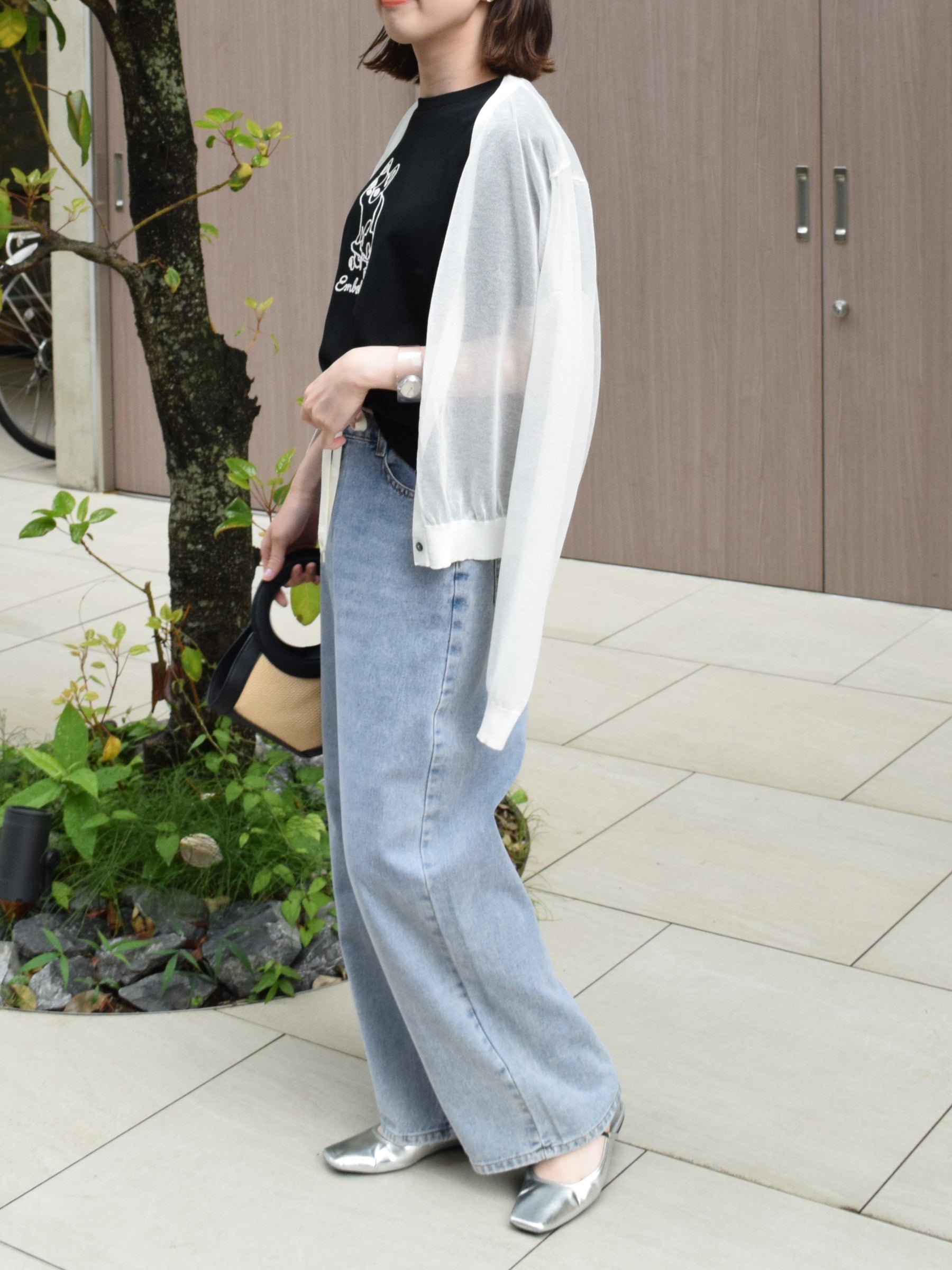フレンチブルドッグコード刺繍Tシャツ