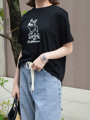 フレンチブルドッグコード刺繍Tシャツ