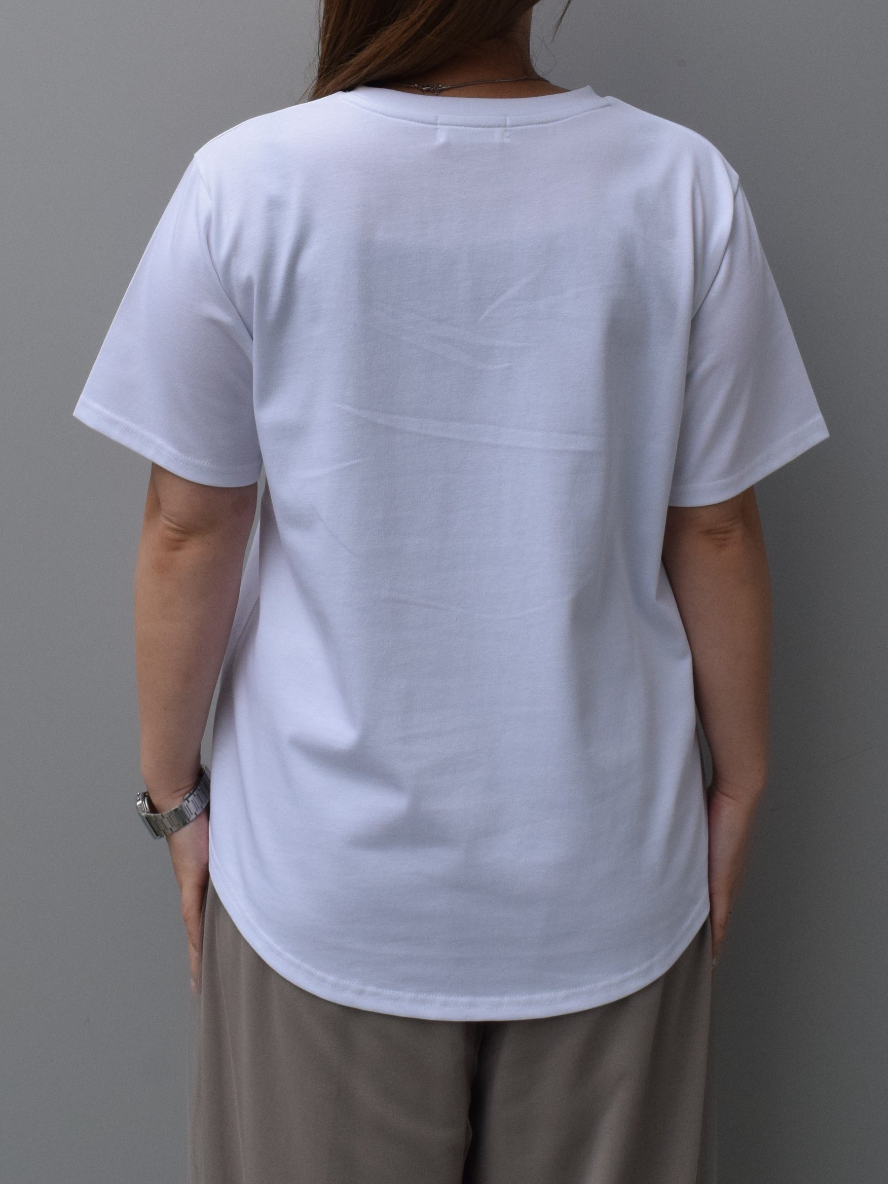 ラメチュール重ねロゴプリントTシャツ