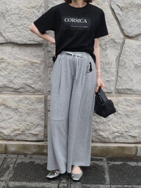 ラメチュール重ねロゴプリントTシャツ