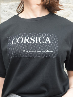 ラメチュール重ねロゴプリントTシャツ