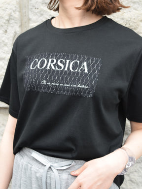 ラメチュール重ねロゴプリントTシャツ