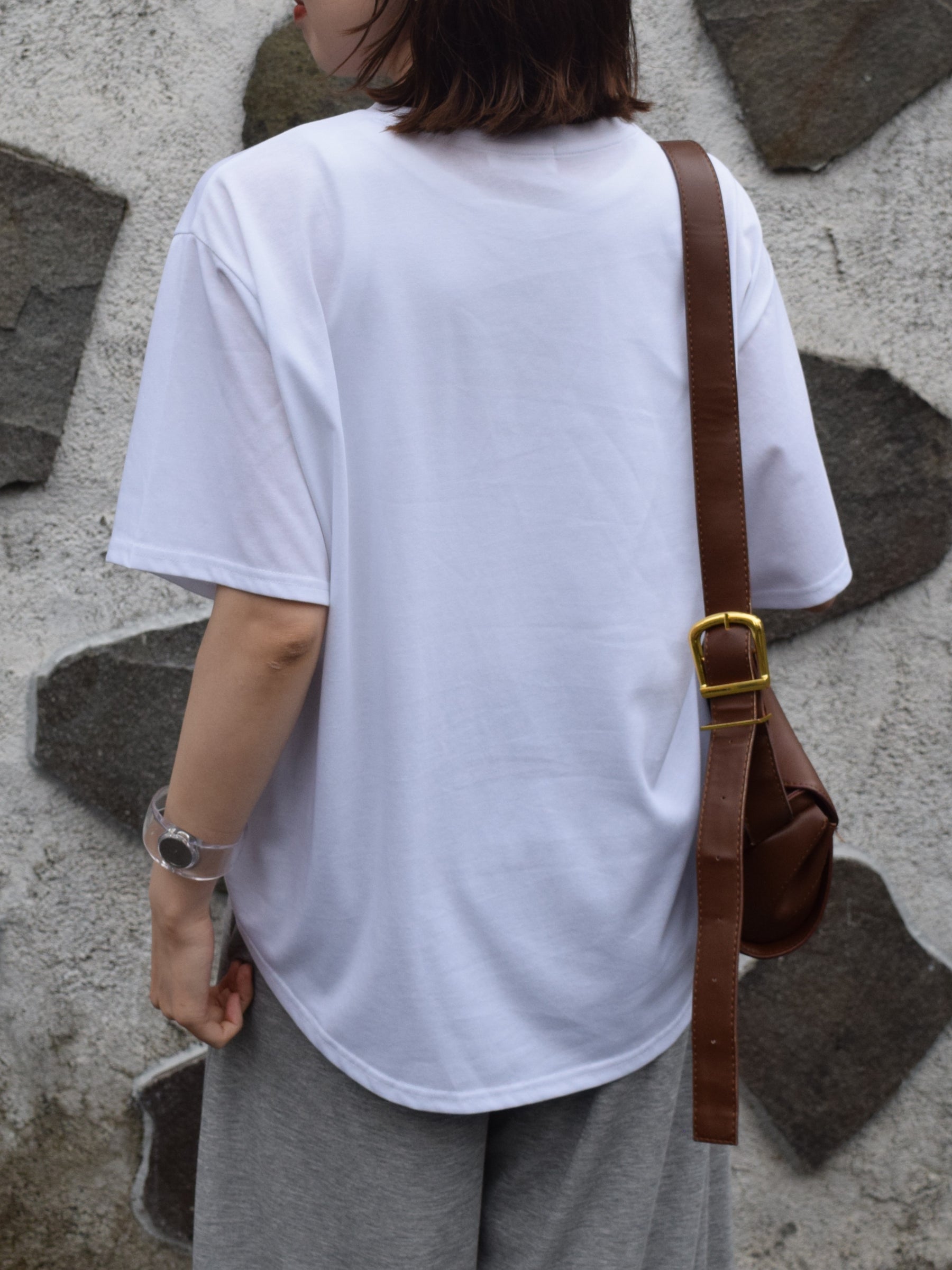 レオパード柄ハート フロッキープリントTシャツ