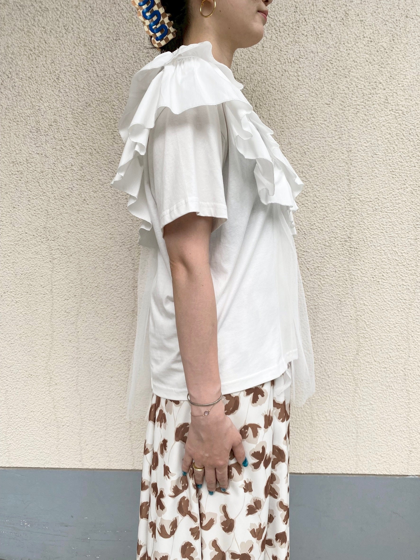 フリルチュールドッキングTシャツ