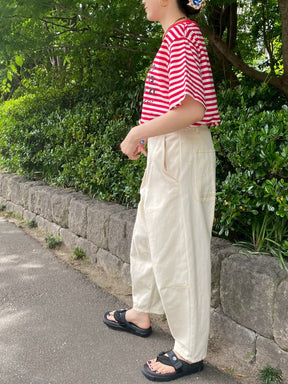Accountナンバー×ボーダーTシャツ
