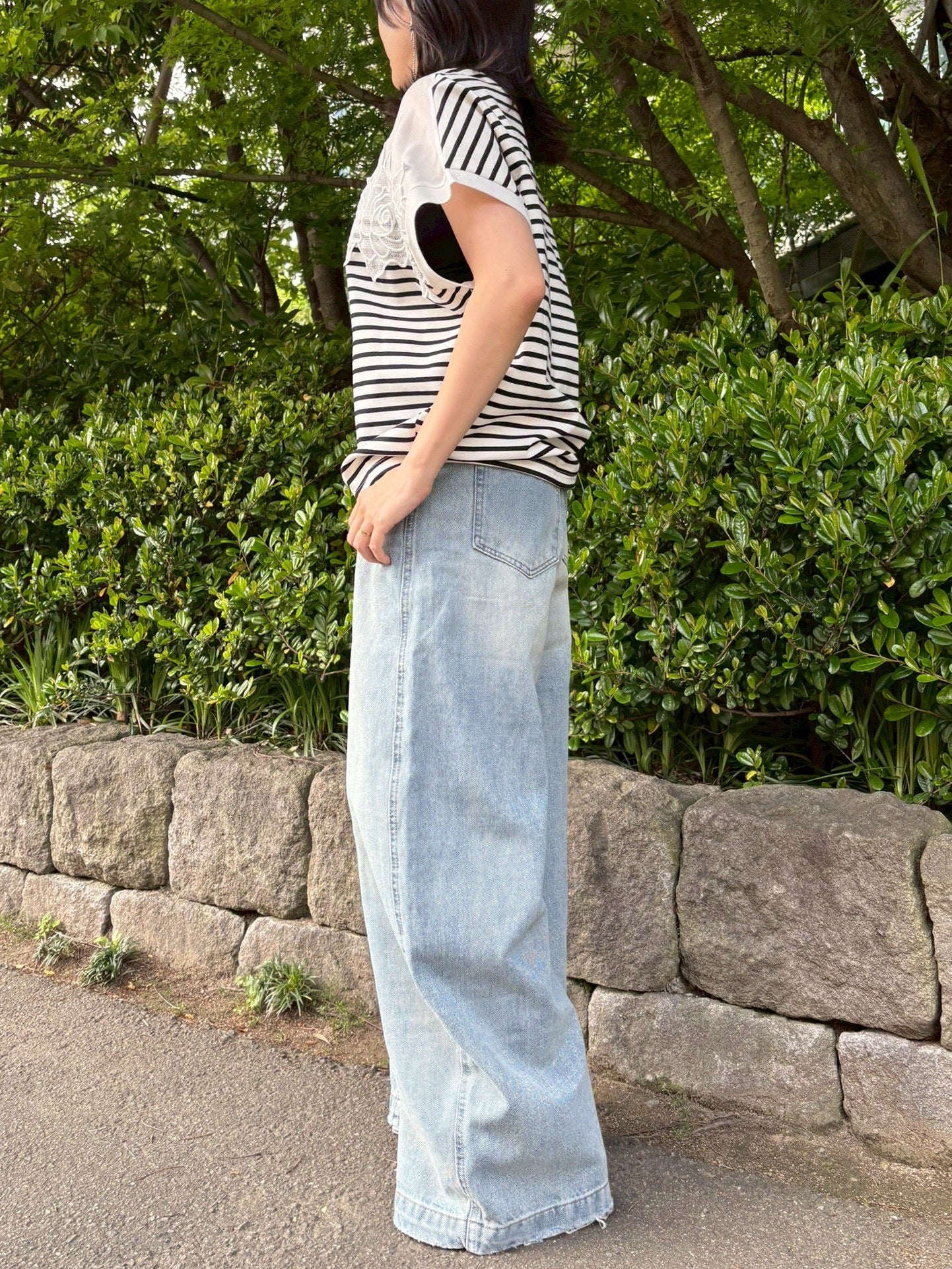 デコルテシアーボーダートップス