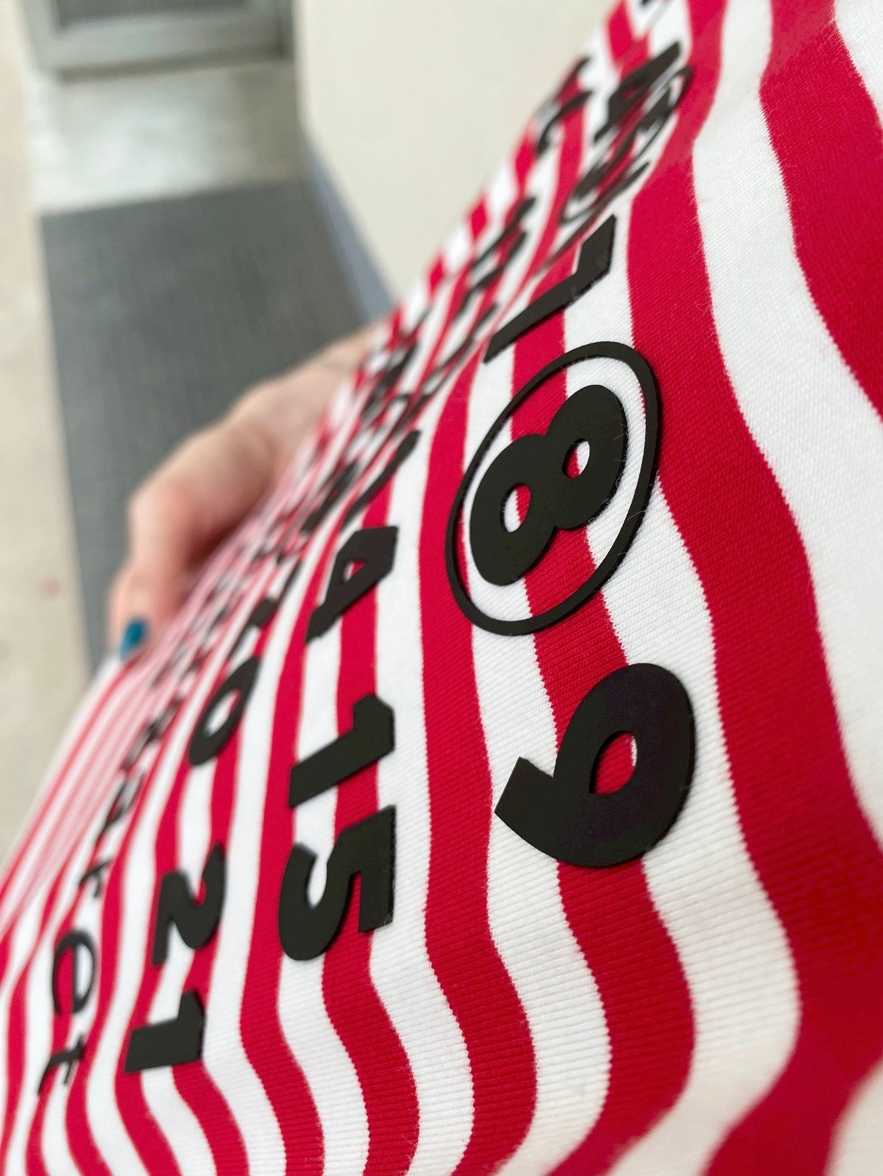 Accountナンバー×ボーダーTシャツ