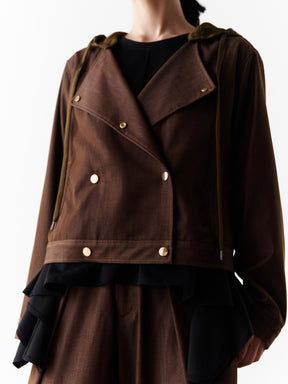ポリデニムフード取り外しジャケット