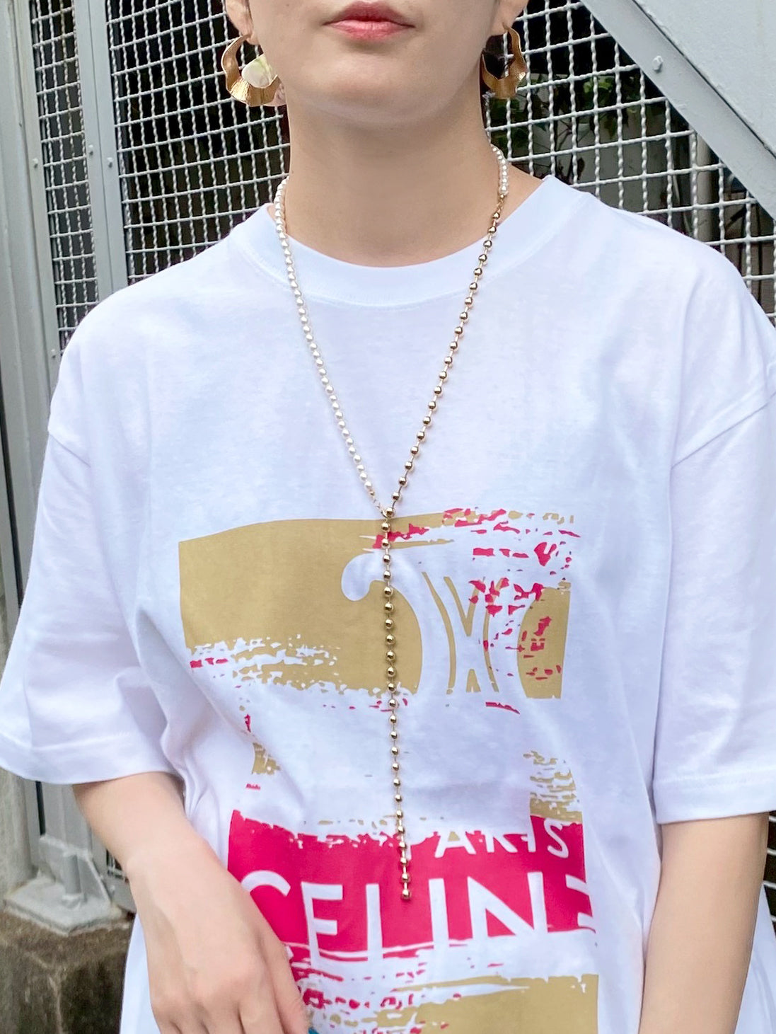 パール×ボールチェーン 5wayネックレス