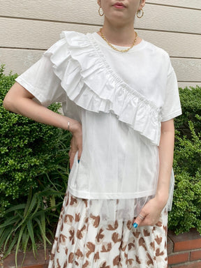 フリルチュールドッキングTシャツ