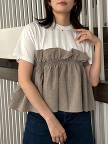 麻ビスチェドッキングTシャツ