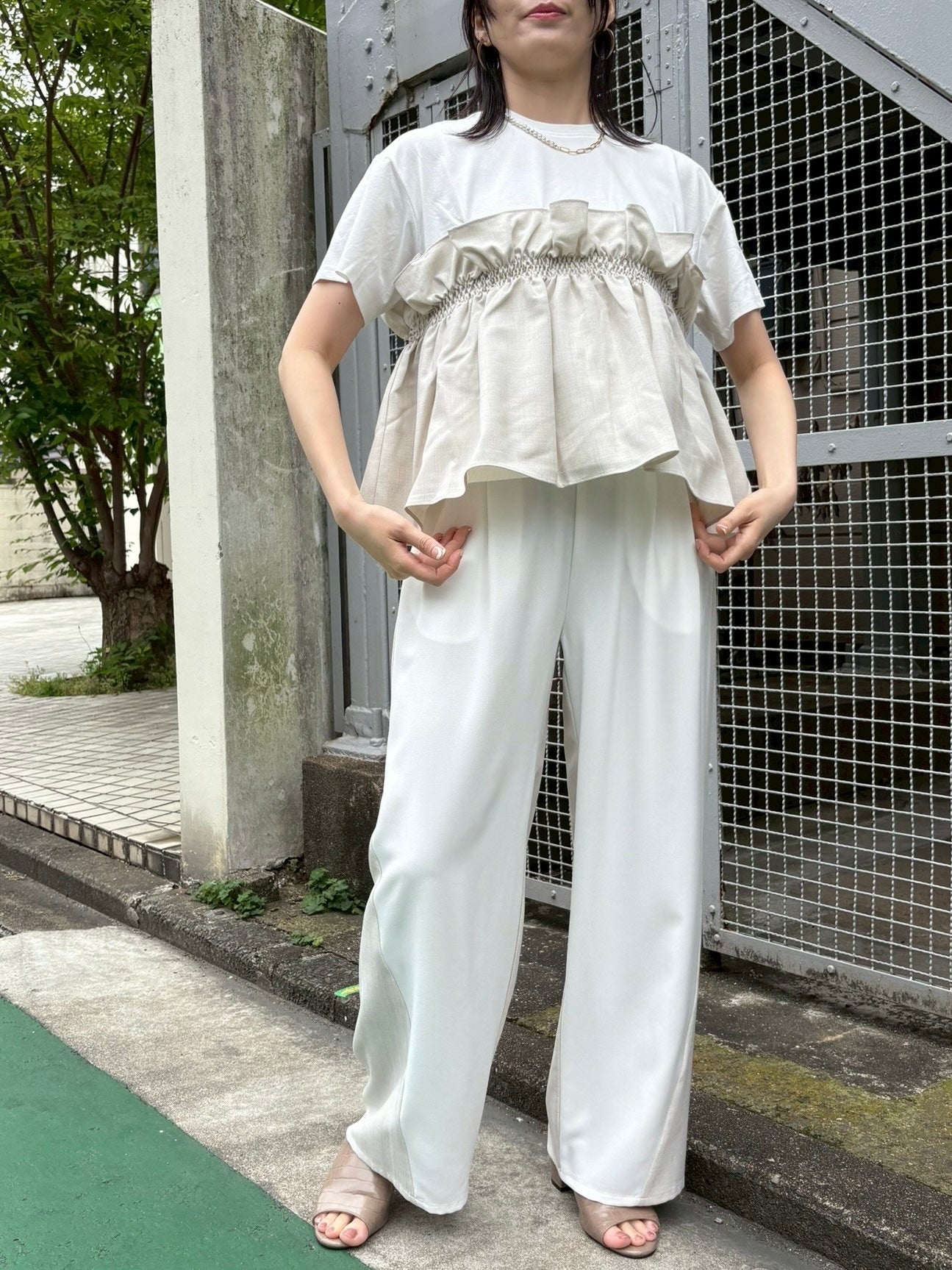 麻ビスチェドッキングTシャツ