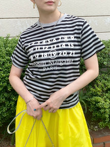 Accountナンバー×ボーダーTシャツ