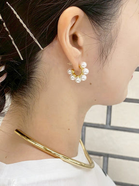 パールフープピアス