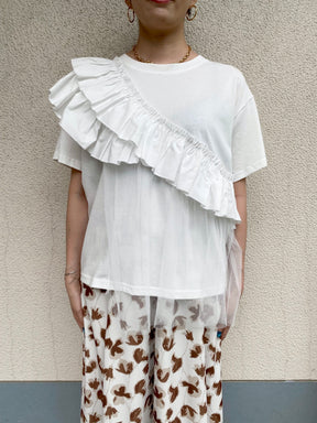 フリルチュールドッキングTシャツ