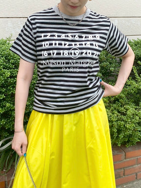 Accountナンバー×ボーダーTシャツ