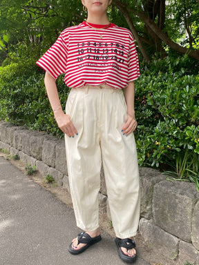 Accountナンバー×ボーダーTシャツ