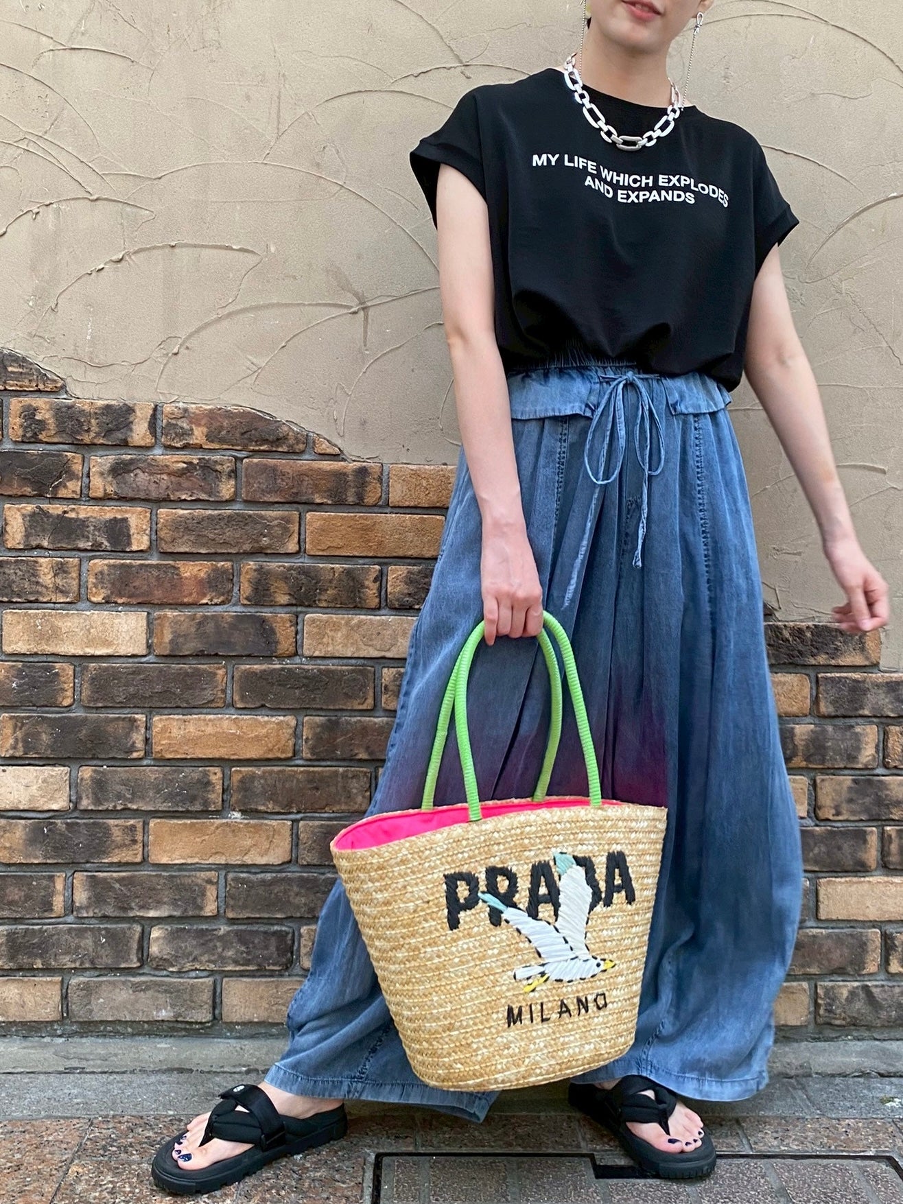 スワン×ロゴカゴバッグ