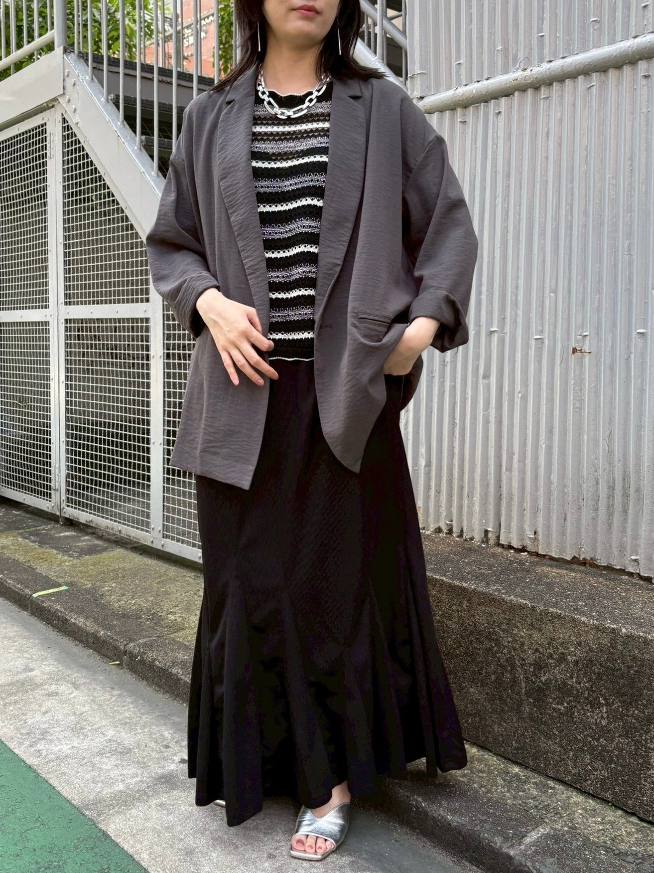 PaulineBleu (ポリーヌブロー）ボーダーノースリブニット37725