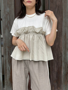 麻ビスチェドッキングTシャツ