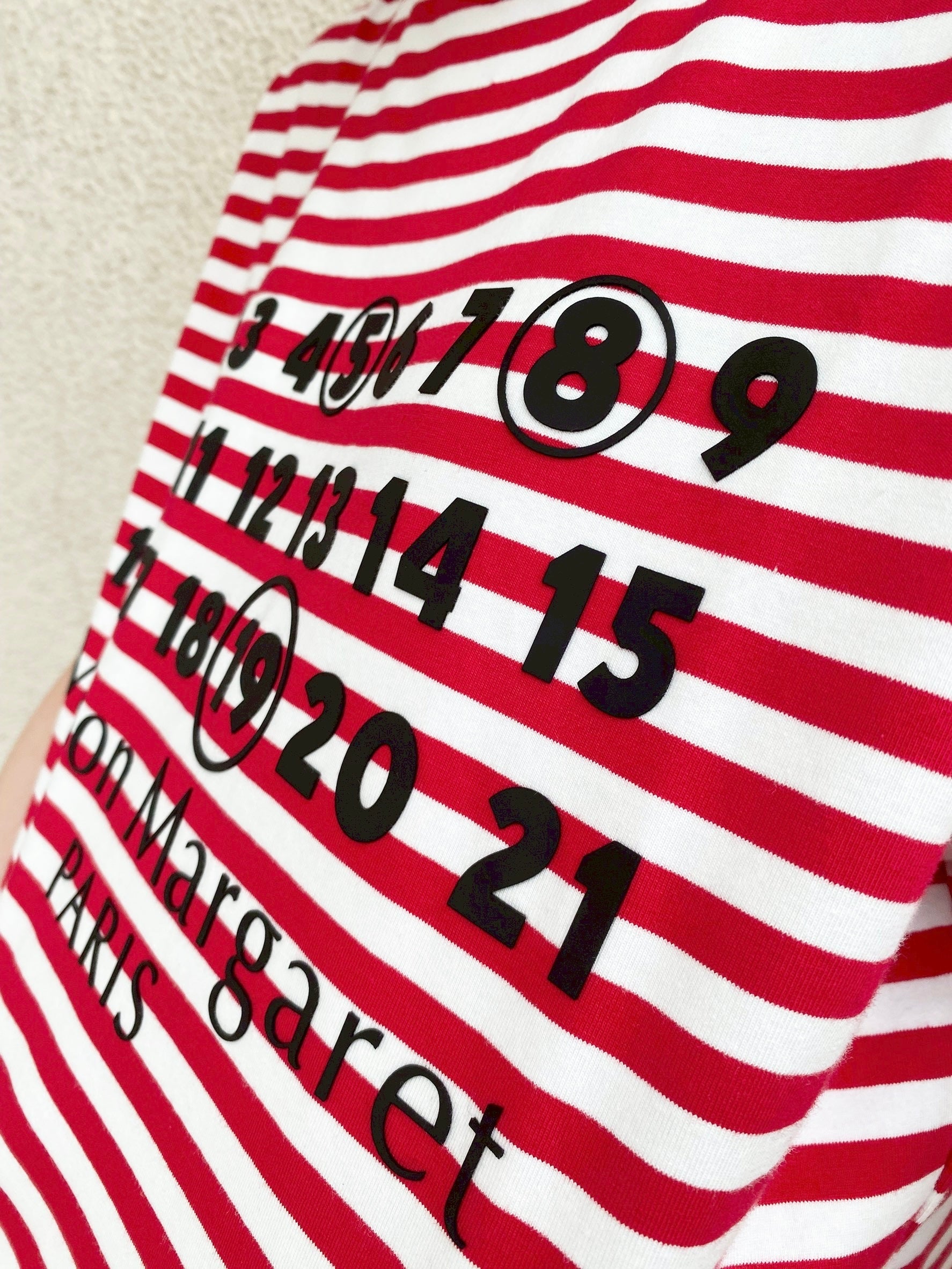 Accountナンバー×ボーダーTシャツ