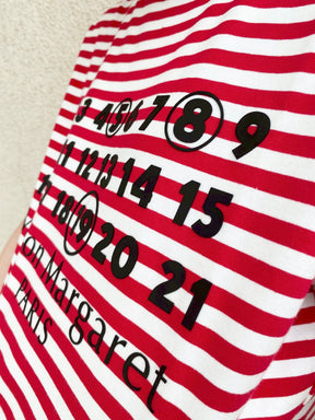 Accountナンバー×ボーダーTシャツ