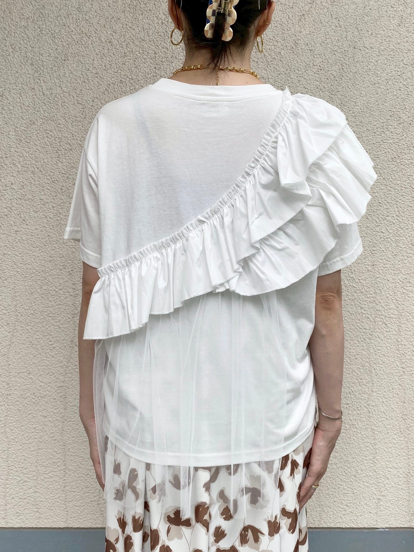 フリルチュールドッキングTシャツ