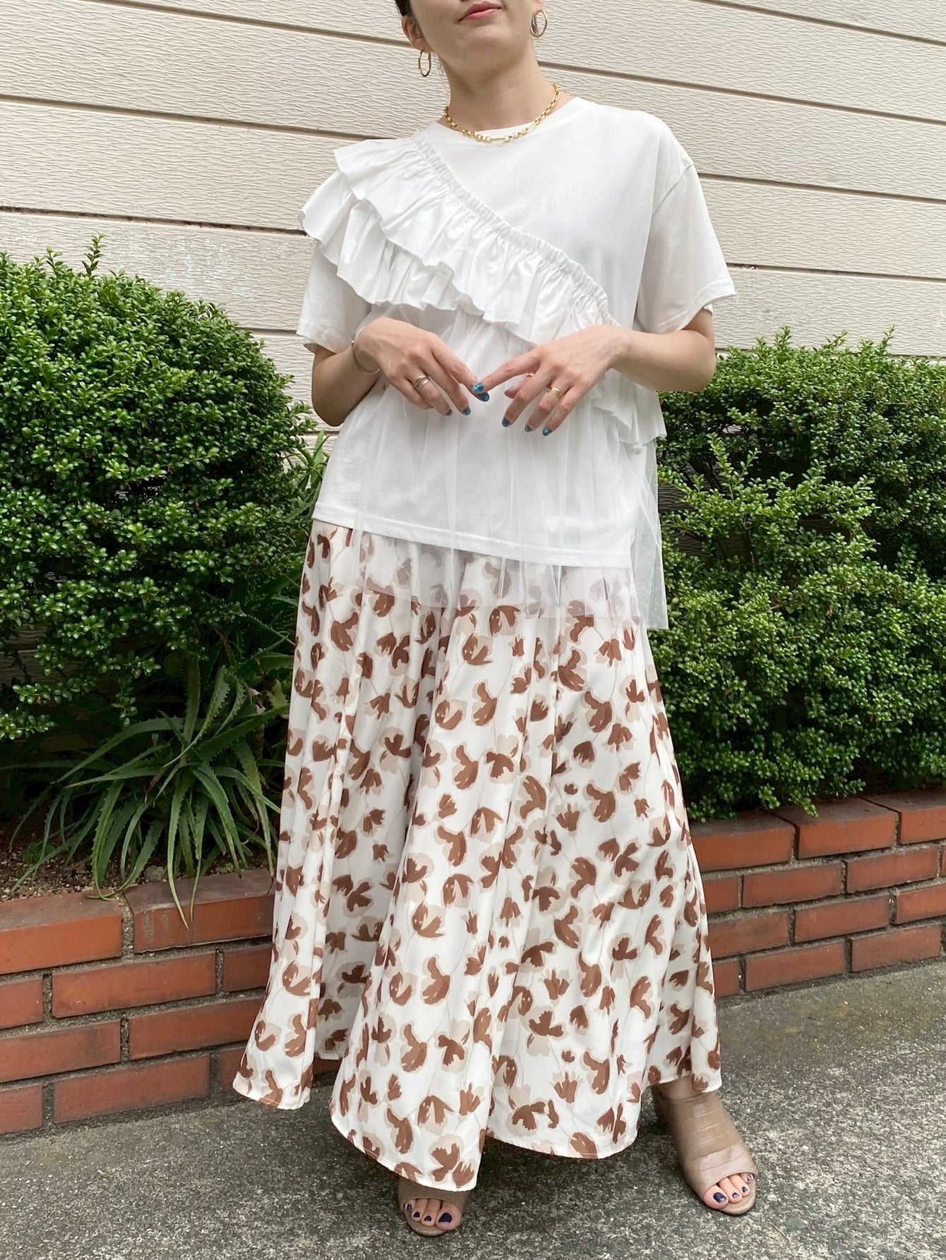 フリルチュールドッキングTシャツ