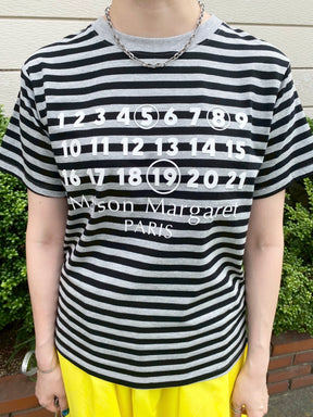 Accountナンバー×ボーダーTシャツ
