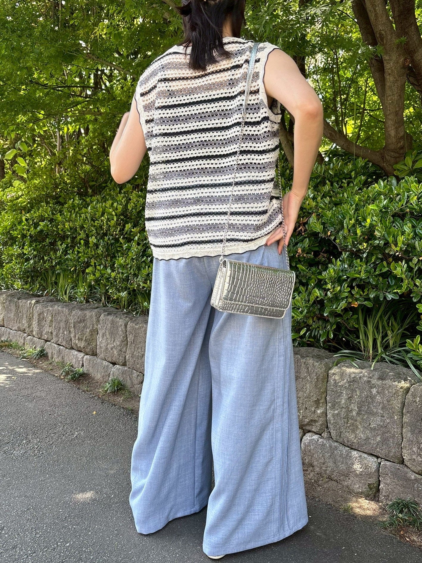 サイドピンタックラインパンツ