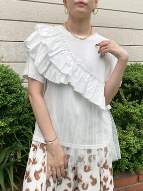 フリルチュールドッキングTシャツ
