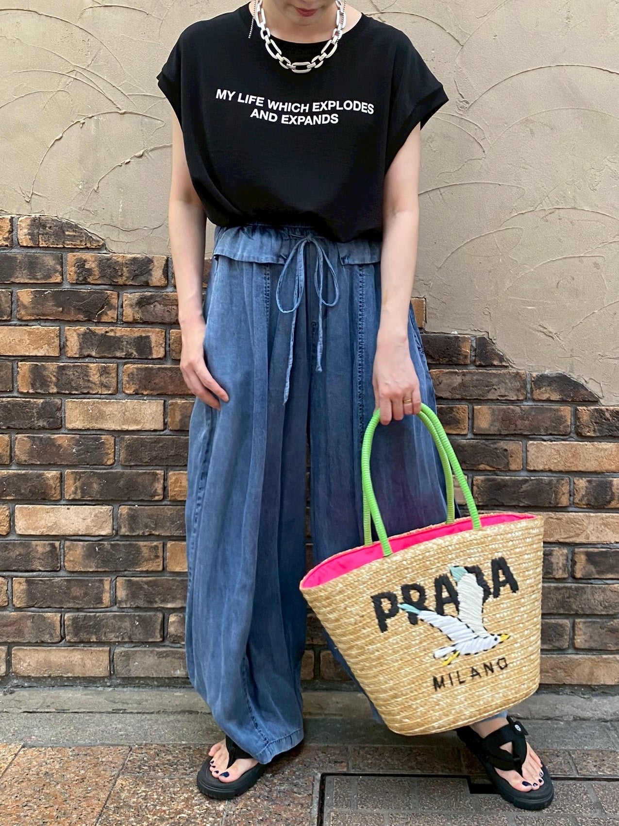 スワン×ロゴカゴバッグ