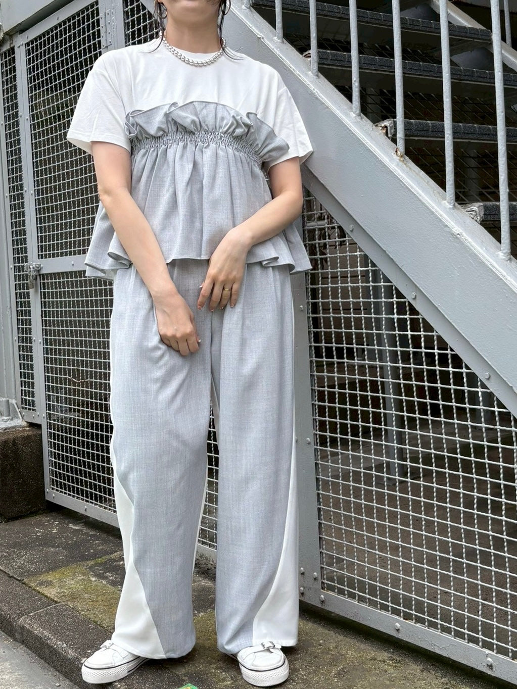 麻ビスチェドッキングTシャツ